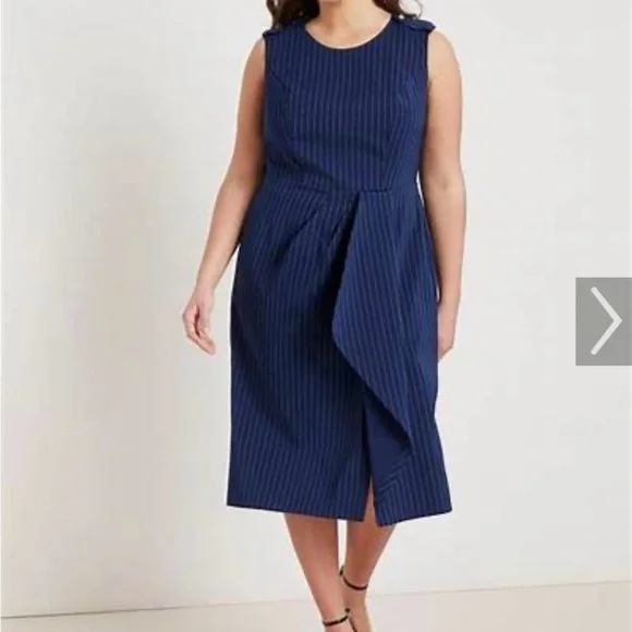 Jason Wu x Eloquii Pinstripe Origami Dress - Picture 2 of 6